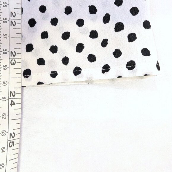 LOFT | Sleeveless Polka Dot & Lace Baby Doll Tank Blouse Black & White | Size XS - Picture 8 of 8